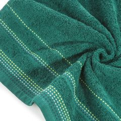Ręcznik z bawełny z ozdobnym stebnowaniem 30x50cm - 30 X 50 cm - butelkowy zielony 5