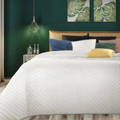 Narzuta na łóżko kremowa DIMON z matowego welwetu z pikowaniem bezszwowym 220x240 cm Eurofirany - 220 x 240 cm - kremowy 1