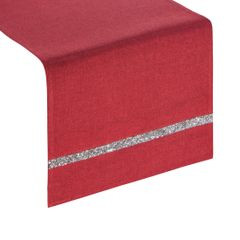 Czerwony bieżnik na stół do jadalni cekiny 33x140 cm - 33 x 140 cm - czerwony 1