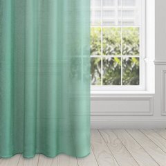 Dekoracja okienna ADEL turkusowa z drobnym deszczykiem na przelotkach Design 91 - 140 x 250 cm - zielony 1