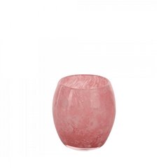Świecznik dekoracyjny PILAR różowy ze szkła artystycznego Eurofirany - ∅ 10 x 10 cm - różowy 1