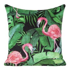 Miękka poszewka modny wzór we flamingi 45x45 cm - 45 x 45 cm - zielony 1