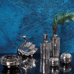 Figurka ceramiczna srebrna AURORA w kształcie łabędzia 36x9x23 cm Eurofirany - 36 x 9 x 23 cm - srebrny 4