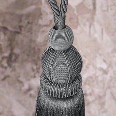 Dekoracyjny sznur JOWITA stalowy do upięć z chwostem Eurofirany - 70 cm - stalowy 5