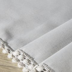 Srebrny obrus z pomponami kolekcja Premium 150x300 cm - 150 x 300 cm - popielaty 3