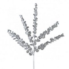 Srebrna gałązka dekoracyjna z drobnymi listkami  68 cm Eurofirany - 68 cm - srebrny 1