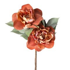 Kamelia morelowa gałązka sztuczne kwiaty na gałązce 43 cm Eurofirany - ∅ 11 x 44 cm - pomarańczowy 1