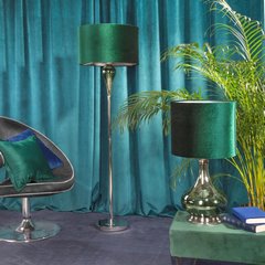 Lampa podłogowa stojąca zielona GABY na metalowej podstawie zdobione szkłem 46x165 cm Eurofirany - ∅ 46 x 46 cm - ciemnozielony 4