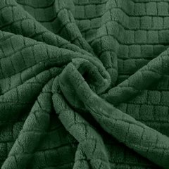 Koc zielony CINDY 2 z mikroflano wzór kostki 3D Design 91 - 170 x 210 cm - ciemnozielony 6