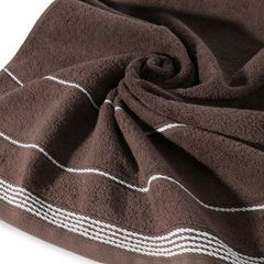 Ręcznik kąpielowy MIRA ze stębnowaną bordiurą Eurofirany - 50 x 90 cm - brązowy 5
