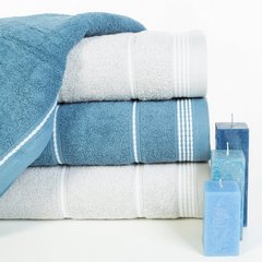 Ręcznik kąpielowy MIRA ze stębnowaną bordiurą Eurofirany - 70 x 140 cm - stalowy 6