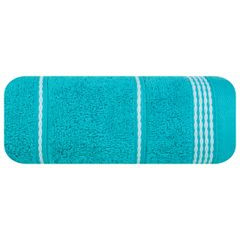 Ręcznik kąpielowy MIRA ze stębnowaną bordiurą Eurofirany - 50 x 90 cm - turkusowy 2