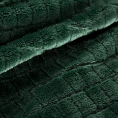Koc zielony CINDY 2 z mikroflano wzór kostki 3D Design 91 - 200 x 220 cm - ciemnozielony 5