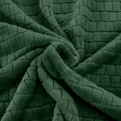 Koc zielony CINDY 2 z mikroflano wzór kostki 3D Design 91 - 200 x 220 cm - ciemnozielony 6