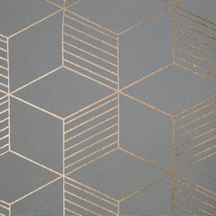 Zasłona oli we wzór geometryczny srebrny miedziany - 140 X 250 cm - stalowy/miedziany 4