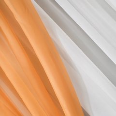 Firana biała z pomarańczowymi zasłonkami komplet na taśmie 400x145cm - 400 x 150 cm - biały 5