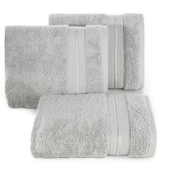 Ręcznik kąpielowy DANIEL z delikatna bordiurą Eurofirany - 50 x 90 cm - srebrny 1