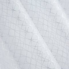Dekoracja okienna JULIE biała ze srebrnym nadrukiem o geometrycznym wzorze na przelotkach Eurofirany - 140 x 250 cm - biały 2