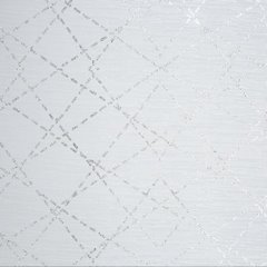 Dekoracja okienna JULIE biała ze srebrnym nadrukiem o geometrycznym wzorze na przelotkach Eurofirany - 140 x 250 cm - biały 3