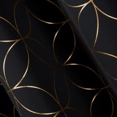 Zasłona zaciemniająca ABELLA ze złotym wzorem geometrycznym Eurofirany - 135 x 250 cm - czarny 2