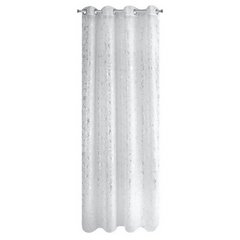 Dekoracja okienna  ALISA biała ze srebrnym wzorem kwiatowym na przelotkach Eurofirany - 140 x 250 cm - biały 5
