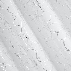Dekoracja okienna  ALISA biała ze srebrnym wzorem kwiatowym na przelotkach Eurofirany - 140 x 250 cm - biały 2