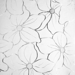 Dekoracja okienna  ALISA biała ze srebrnym wzorem kwiatowym na przelotkach Eurofirany - 140 x 250 cm - biały 3
