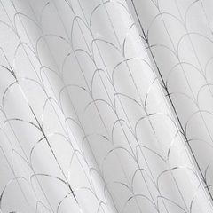Dekoracja okienna MILLY biała ze srebrnym wzorem geometrycznym na przelotkach  Eurofirany - 140 x 250 cm - biały 2