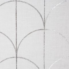 Dekoracja okienna MILLY biała ze srebrnym wzorem geometrycznym na przelotkach  Eurofirany - 140 x 250 cm - biały 3