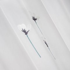 Firana z etaminy biała JULIET haftowana w kwiaty magnolii 140x250 cm na przelotkach Eurofirany - 140 x 250 cm - biały 2