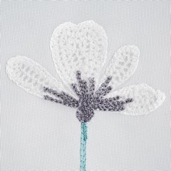 Firana z etaminy biała JULIET haftowana w kwiaty magnolii 140x250 cm na przelotkach Eurofirany - 140 x 250 cm - biały 3