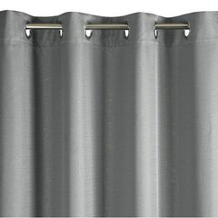 KIRA srebrna zasłona o strukturze płótna ze złotym nadrukiem 140x250 cm na przelotkach - 140 x 250 cm - szary 4