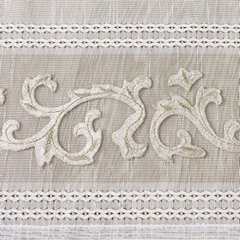 Anne biała firana z beżowym haftowanym ornamentem na przelotkach 140x270 cm Eurofirany - 140 X 270 cm - biały 3