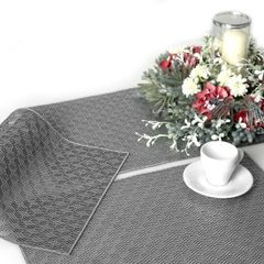 Ażurowa podkładka stołowa srebrna wzór geometryczny 45x30 cm - 45 X 30 cm - srebrny 3