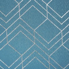 Zasłona NOELIA ze srebrnym wzorem Eurofirany - 140 x 250 cm - niebieski 3