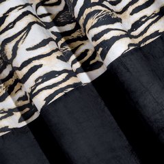 Czarne zasłony welwetowe z modnym motywem zwierzęcym -mój wybór Eva Minge - przelotki - 140 X 250 cm - czarny/brązowy 2