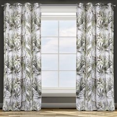Zasłona welwetowa motyw egzotyczny przelotki 140x250 cm - 140 X 250 cm - zielony 2