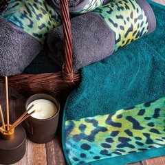 Ręcznik kąpielowy - mój wybór Eva Minge - czarny i zwierzęcy wzór 50x90 cm - 50 x 90 cm - czarny 6