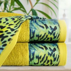 Ręcznik kąpielowy - mój wybór Eva Minge - musztardowy i zwierzęcy wzór 70x140 cm - 70 X 140 cm - musztardowy 3