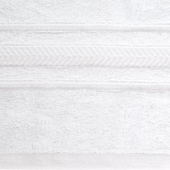 Biały RĘCZNIK KĄPIELOWY z bawełny egipskiej ze lśniącą bordiurą 50x90 cm - 50 x 90 cm - biały 5