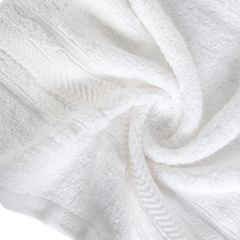 Biały RĘCZNIK KĄPIELOWY z bawełny egipskiej ze lśniącą bordiurą 50x90 cm - 50 x 90 cm - biały 6