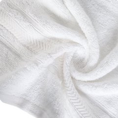 Biały RĘCZNIK KĄPIELOWY z bawełny egipskiej ze lśniącą bordiurą 50x90 cm - 50 x 90 cm - biały 7