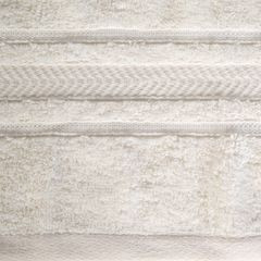 Biały RĘCZNIK kąpielowy z bawełny egipskiej ze lśniącą bordiurą Eurofirany - 50 x 90 cm - kremowy 4