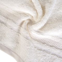 Biały RĘCZNIK kąpielowy z bawełny egipskiej ze lśniącą bordiurą Eurofirany - 50 x 90 cm - kremowy 6
