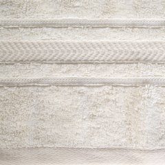 Kremowy RĘCZNIK KĄPIELOWY z bawełny egipskiej ze lśniącą bordiurą 70x140 cm - 70 x 140 cm - kremowy 5