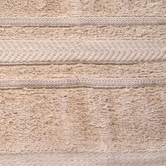 Beżowy RĘCZNIK KĄPIELOWY z bawełny egipskiej ze lśniącą bordiurą 70x140 cm - 70 x 140 cm - beżowy 4