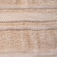 Beżowy RĘCZNIK KĄPIELOWY z bawełny egipskiej ze lśniącą bordiurą 70x140 cm - 70 x 140 cm - beżowy 5