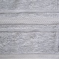 Srebrny RĘCZNIK KĄPIELOWY z bawełny egipskiej ze lśniącą bordiurą 50x90 cm - 50 x 90 cm - srebrny 5