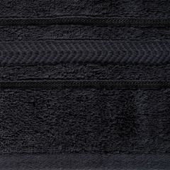 Czarny RĘCZNIK KĄPIELOWY z bawełny egipskiej ze lśniącą bordiurą 50x90 cm - 50 x 90 cm - czarny 4