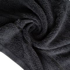 Czarny RĘCZNIK KĄPIELOWY z bawełny egipskiej ze lśniącą bordiurą 50x90 cm - 50 x 90 cm - czarny 6